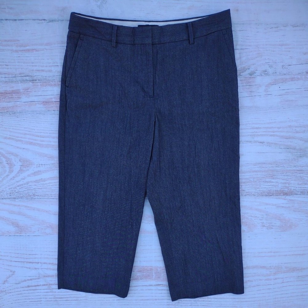 Talbots Pants Womens 12P Blue Mid Rise Crop Dress Pants